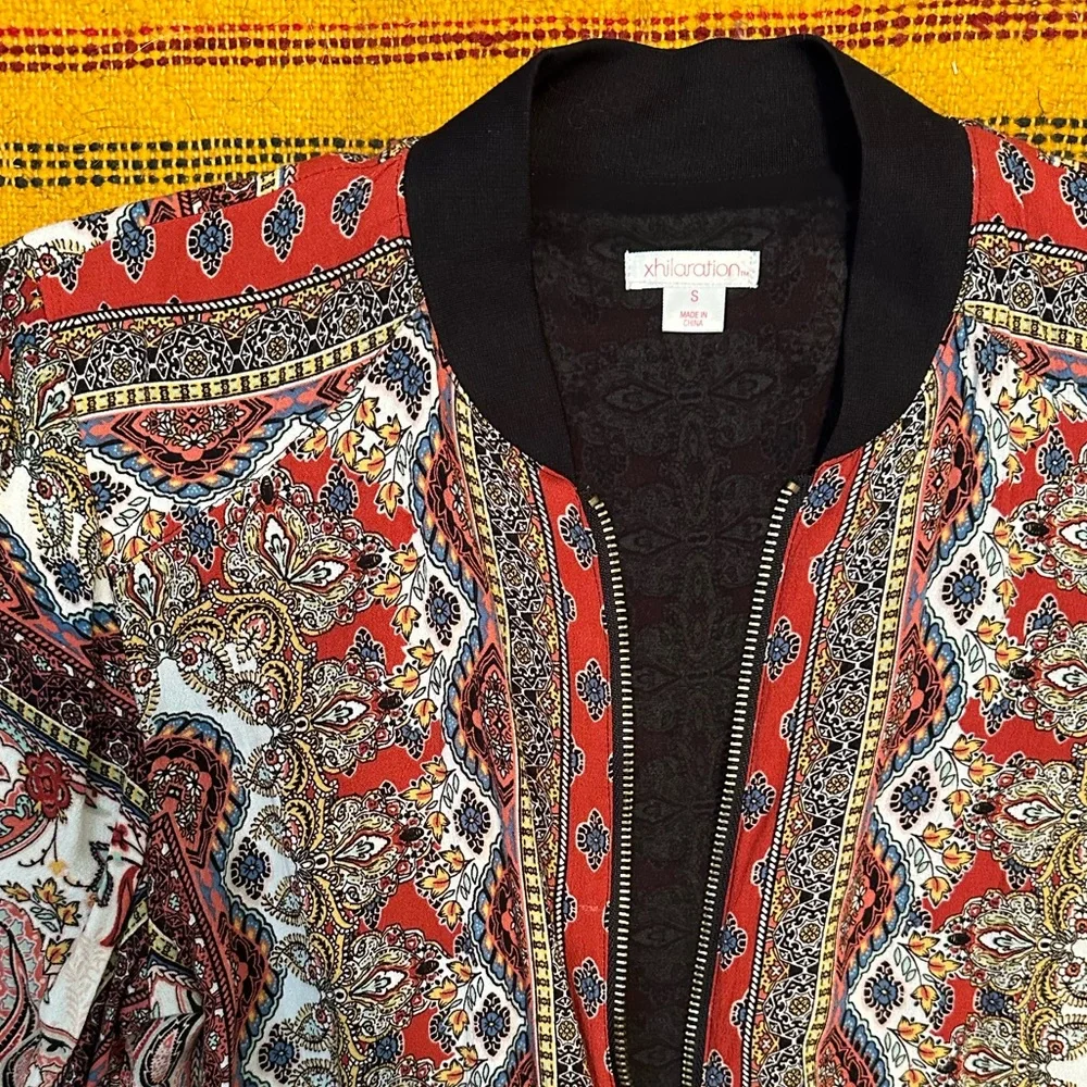 Patterned Bomber Jacket - Picture 4 of 6